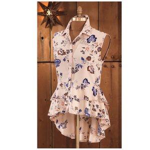 Novato Ruffled Blouse Back In The Saddle Button Down Ruffle Collared Blouse XL